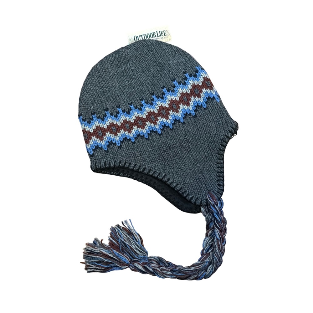 Y2K Outdoor Life Fairisle Peruvian Hat Gorpcore Mountain Cabin Deadstockk Cozy